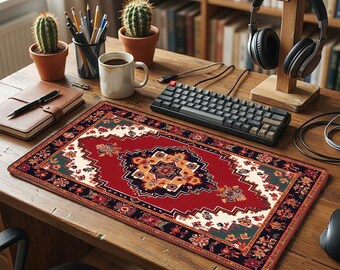 Turkish Rug Mouse Pad, Personalized Desk Mat Gift