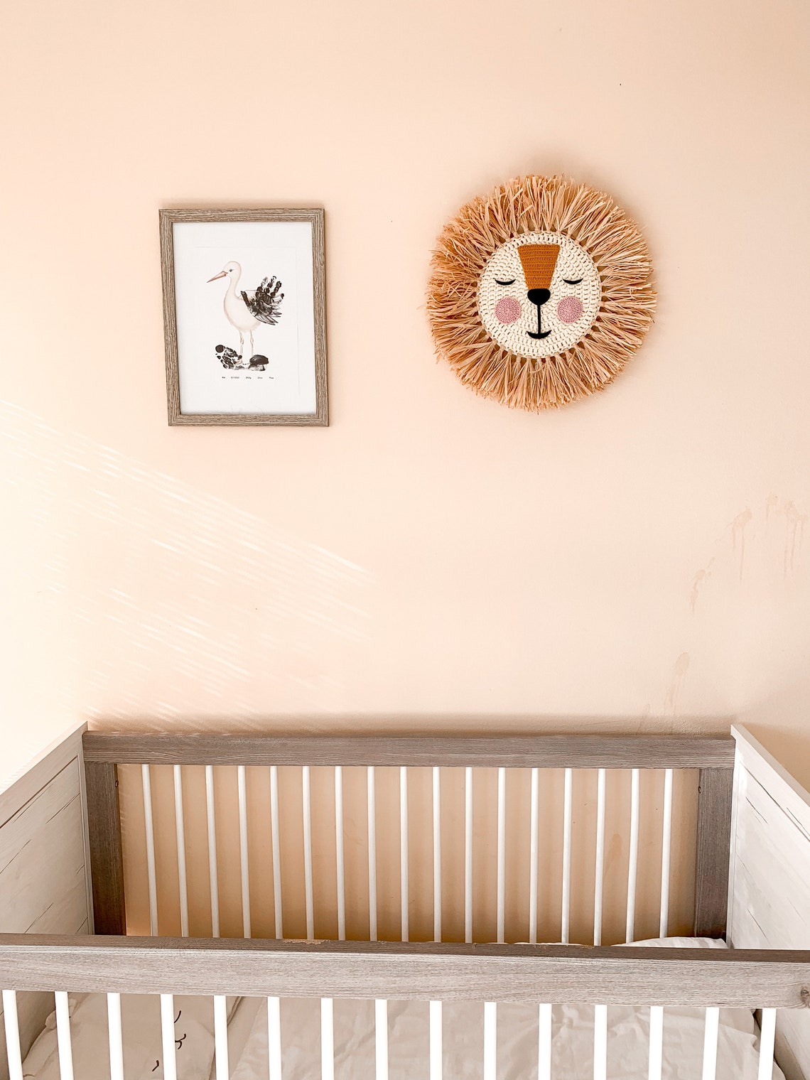 Raffia Lion Decor Nursery Lion Wall Decor Baby Wall Decor Etsy