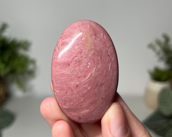 Pretty pink petrified wood palm stone worry stone (you will receive this exact crystal listed)