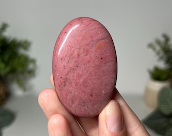 Pretty pink petrified wood palm stone worry stone (you will receive this exact crystal listed)