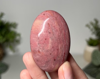 Pretty pink petrified wood palm stone worry stone (you will receive this exact crystal listed)