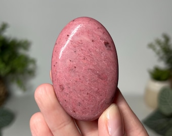 Pretty pink petrified wood palm stone worry stone (you will receive this exact crystal listed)