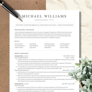 Plantilla de currículum ATS Word, páginas, Google Docs, plantilla de CV ATS minimalista, currículum ejecutivo moderno, currículum profesional, currículum simple básico