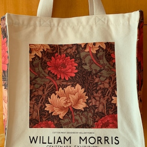 Torba typu tote William Morris Vintage | Torba na ramię z zamkiem błyskawicznym | Wielokrotnego użytku torba płócienna