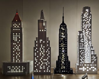Skyscraper Lamp – Architectural Table Lamp, NYC Building Night Light, Modern Decor Gift