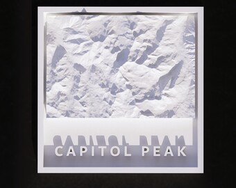 3D Printable Capitol Peak 3D Mountain Map – White Topographic Art, Colorado Gift (STL File)