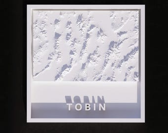 3D Printable Mount Tobin 3D Mountain Map – Minimalist White Topographic Wall Art (STL File)