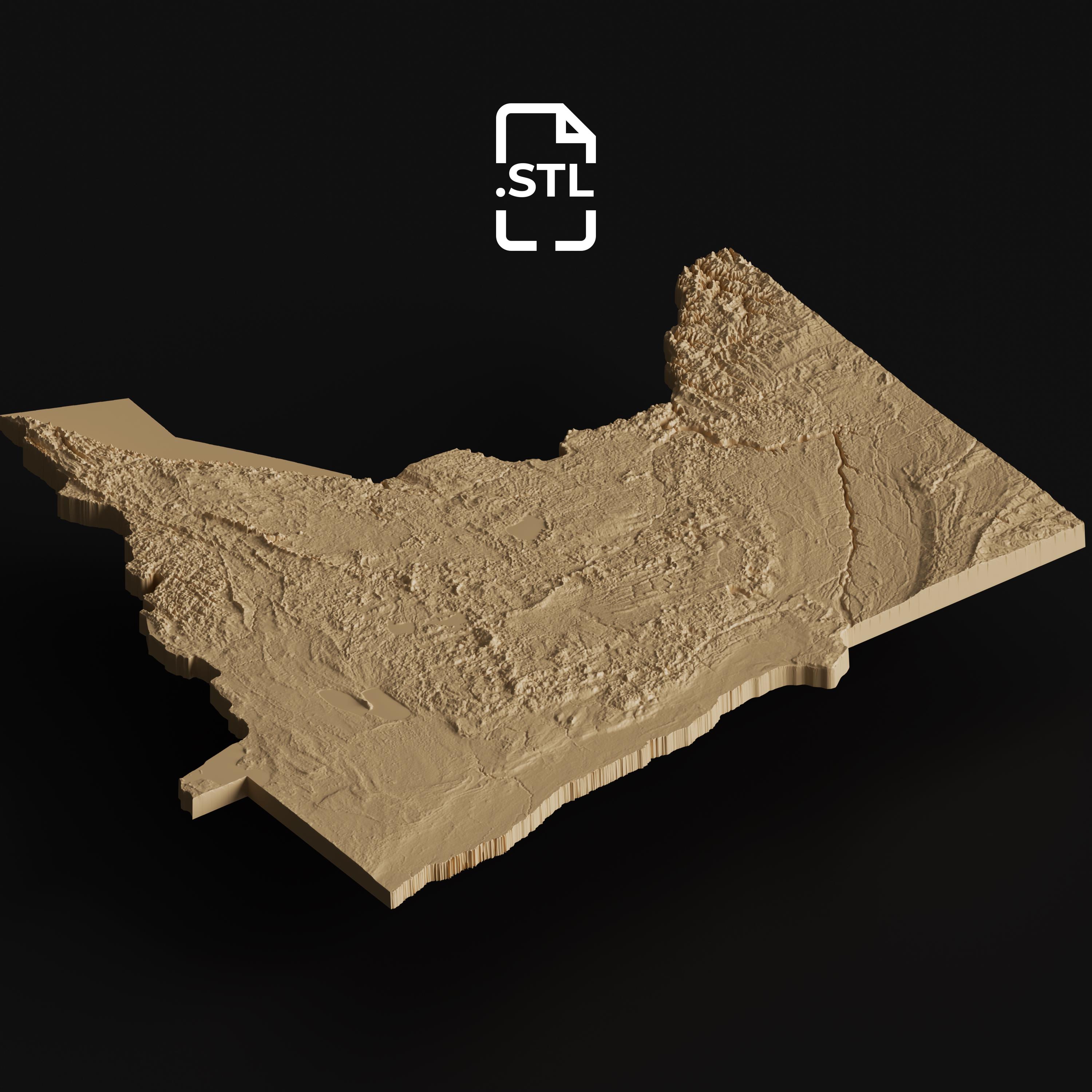 Minnesota Topographic Map 3D Model STL File: High-detail Relief for 3D ...