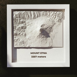 Etna - Italia EUROPE 3D-geprint topografische kaartmodel - wandelcadeau - topografische muurkunst