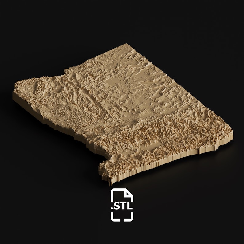 Oregon Topographic Map 3D Model STL File: High-detail Relief for 3D ...