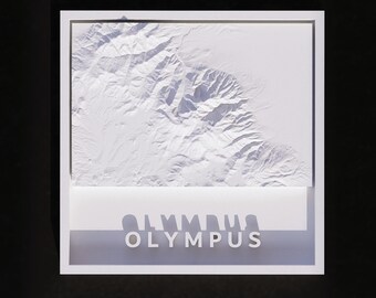 3D Printable Mount Olympus 3D Topographic Map – Minimalist Greek Decor (STL File)