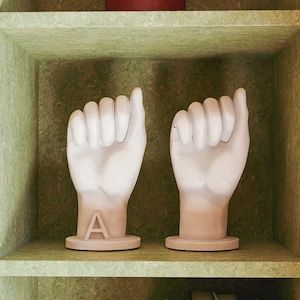 Letras ASL 3D - Alfabeto ASL - Mãos decorativas ASL - Linguagem de sinais - Linguagem de sinais americana - Mais tamanho e cor