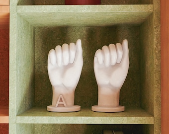 3D Printed ASL Letter Hand Sculpture: American Sign Language Decor