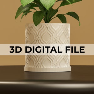 3D Printed Patterned Pot Planter: Modern Home & Office Decor (Digital File .STL Format)
