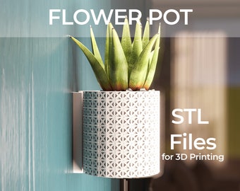 Wall Mounted PLANTER POT STL Files - 3D Printing Decorative - Home Plant Decor Idea - Flower Pot - Wall Art