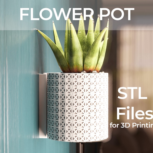 Wall Mounted PLANTER POT STL Files - 3D Printing Decorative - Home Plant Decor Idea - Flower Pot - Wall Art Digital Product License
