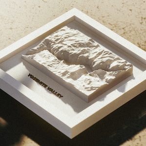 Half Dome & El Capitan Yosemite Valley National Park 3D Printed Topographic Map Model - Hiking Gift