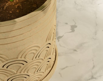 3D-gedruckter Moderner Gemusterter Topf - Kreativer Pflanzenhalter für Zuhause und Büro - Blumentopf - Dekoratives 3D-Drucken