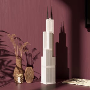 3D Sears Tower - The Willis Tower - Modèle architectural de la tour des États-Unis - Gratte-ciel de la ville de Chicago - Bâtiment 3D Modèle imprimé 3D