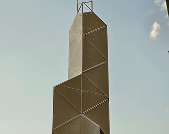 3D Bank of China Tower Model, Hong Kong Architecture Replica