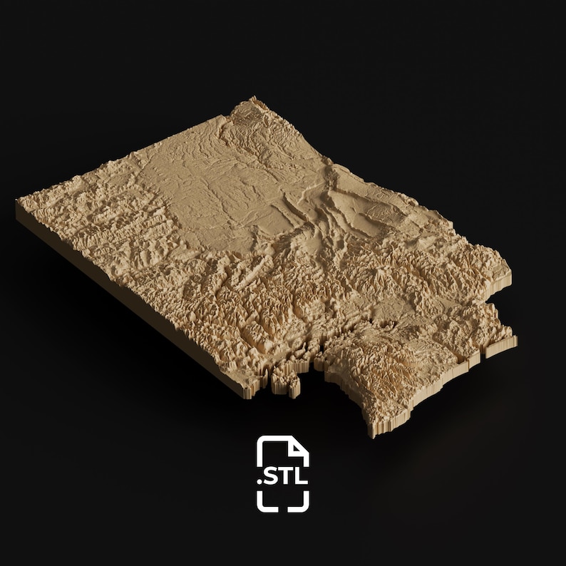 Washington Topographic Map 3D Model STL File: High-detail Relief for 3D ...