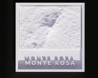 3D Printable Monte Rosa 3D Mountain Map – Minimalist Alps Topographic Wall Art (STL File)