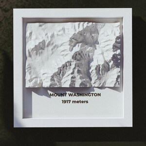 Mount Washington - USA - Modello di mappa topografica stampata in 3D - Regalo per escursioni - Arte murale topografica - Stampa mappa 3D - Earth 3D