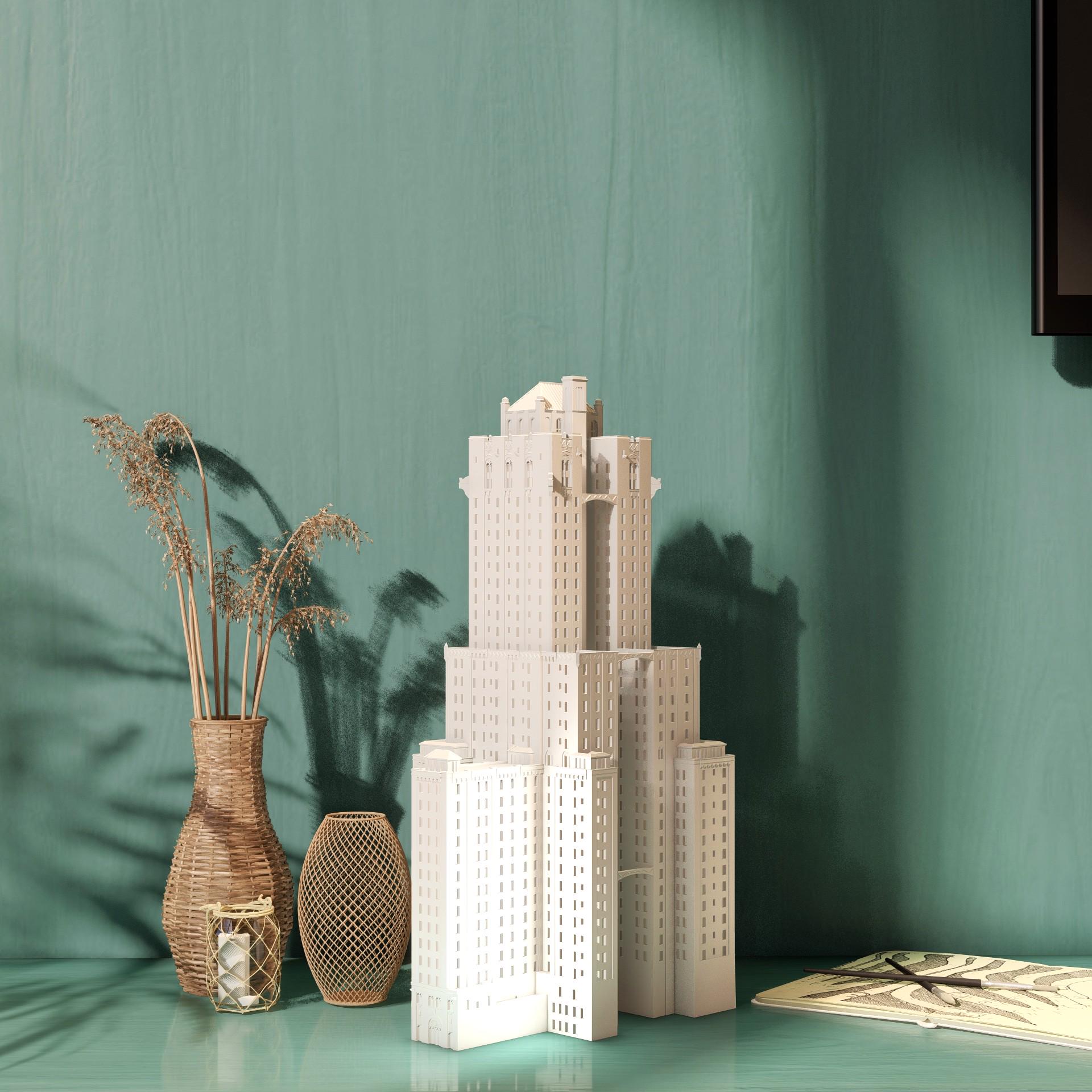 安西水丸 版画作品(Shelton Hotel) 3D Printed Shelton Hotel Model: Vintage NYC Art Deco Skyscraper - Etsy