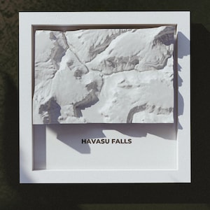 HAVASU FALLS - Grand Canyon - VS - 3D-geprint topografisch kaartmodel - wandelcadeau - topografische muurkunst - 3D-kaartafdruk - aarde 3D