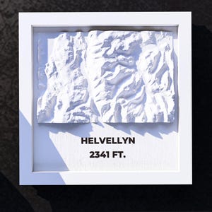 Mapa topográfico impreso en 3D del Monte Helvellyn - Regalo de senderismo - Mapa de viaje personalizado