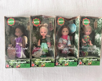 Mattel Holiday Party Kelly Ornament Doll C3672 Rare Tree Gift USA, (set of 4)