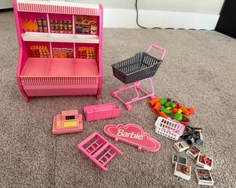 Vintage Barbie Supermarket Play set 1991 With Accessories #7573