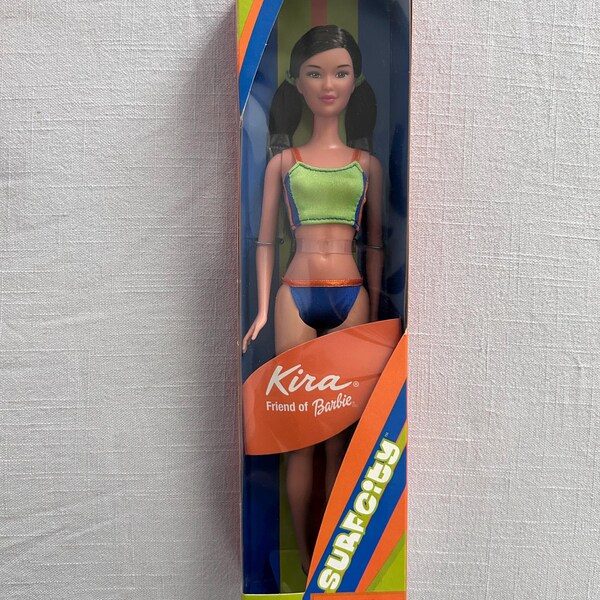 KIRA Barbie Friend 2000 Surf City Asian Brown 28420 Bikini Unopened Fashion Doll
