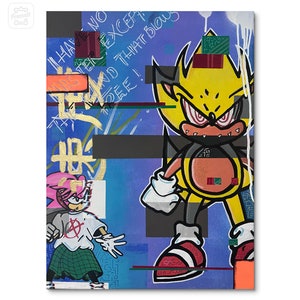 Sonic the hedgehog glitch painting