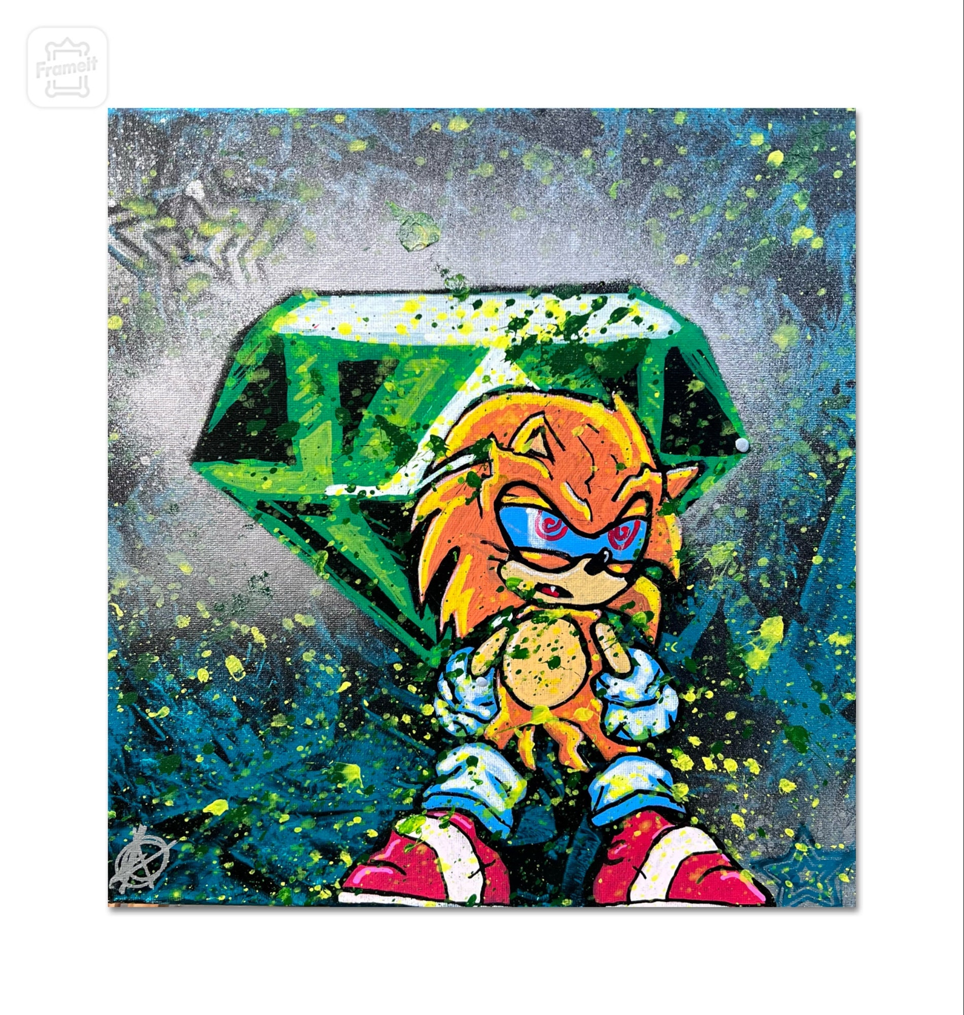 Sonic the Hedgehog / 7 Chaos Emeralds and 5 Power Rings IN A BAG