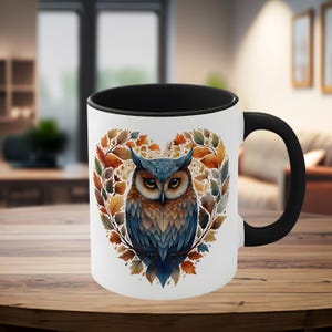 Uilmok, unieke uilmok, hartuilmok, cadeau voor haar, verjaardagscadeau, 11 oz ORCA-mok, mok uilliefhebber, cadeau voor partner, cadeau voor vrouw