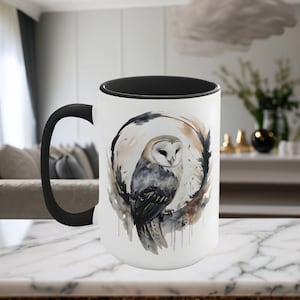 Barn Owl Mug, Owl Mug, Unique Owl Mug, Barn Owl Coffee Mug, Birthday Present, Owl Lover Mug, Gift For Her, Gift For Partner, Gift For Wife