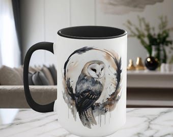 Schleiereule Becher, Eule Becher, Einzigartige Eule Becher, Schleiereule Kaffeebecher, Geburtstagsgeschenk, Eule-Liebhaber Becher, Geschenk für Sie, Geschenk für Partner, Geschenk für Frau
