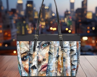 Chic Shoulder Bag, Pop Art Design Tote, Birch Bag, Trendy Artist Purse, Modern Art Crossbody, Stylish Handbag, Art Lover Gift, Fashion