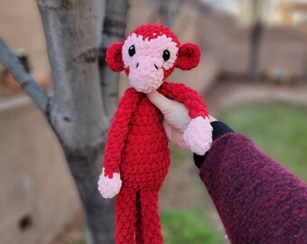 Singe de la Saint-Valentin au crochet, peluche