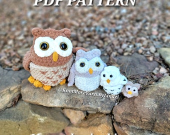 Owl Nesting Dolls Pattern, Crochet, PDF, Owls, ENGLISH
