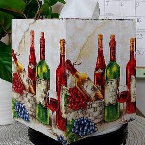 Laser cut Tissue Box Cover Wine Lover Theme Etsy