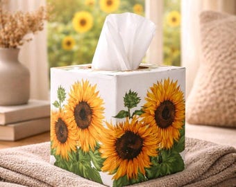 Sunflower Tissue Box Cover: Sunflower Accent Decor