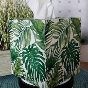 PALM LEAVES Tissue Box Cover, Tissue Box Cover, Palm Leaf Tissue Box Cover, Beach Tissue Box Cover, Beach Decoration, Beach Decor