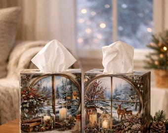 Decorative Christmas Tissue Box Cover: Christmas Accent Decor