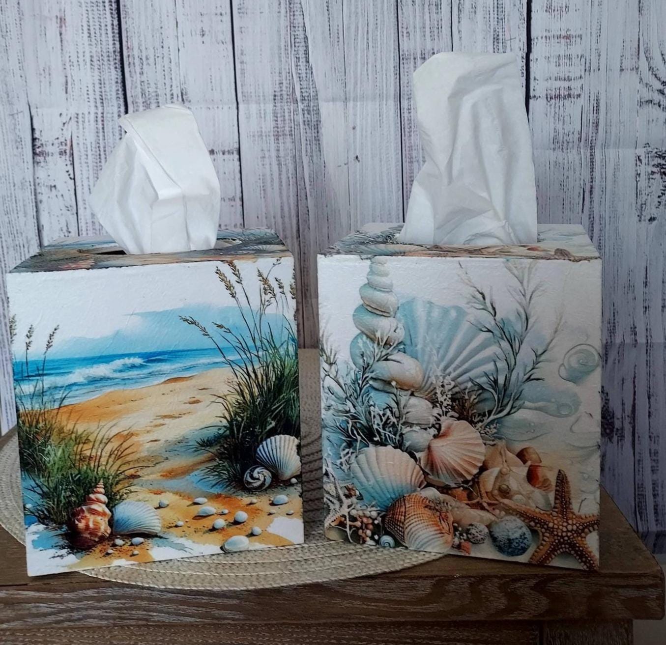 Decorative Beach Tissue Box Cover: Beach/nautical Accent Decor - Etsy