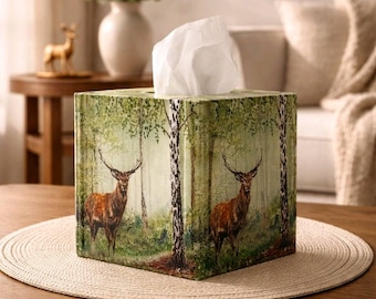 Decorative Deer Tissue Box Cover: Deer Accent Decor