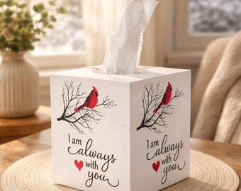 Decorative Cardinal Tissue Box Cover: Cardinal Accent Decor