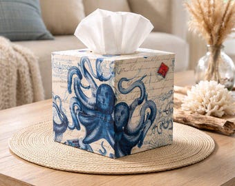 Decorative Beach Tissue Box Cover: Beach/Nautical Accent Decor