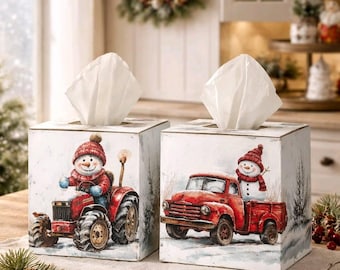 Decorative Snowman Tissue Box Cover: Snowman Accent Decor
